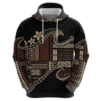 Samoa Siapo Mamanu Zip Hoodie Waves Motifs LT7 - Polynesian Pride