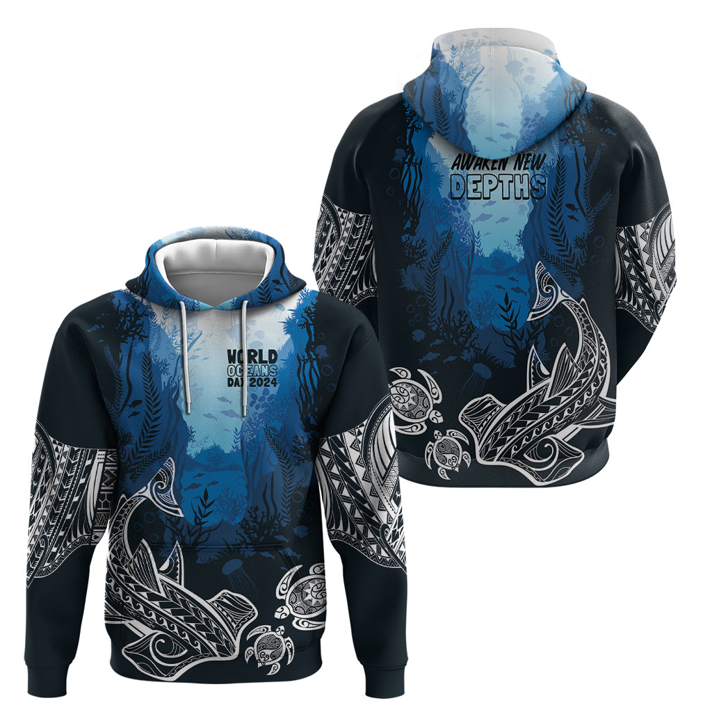World Ocean Day Pasifika Hoodie Awaken New Depths LT7 - Polynesian Pride