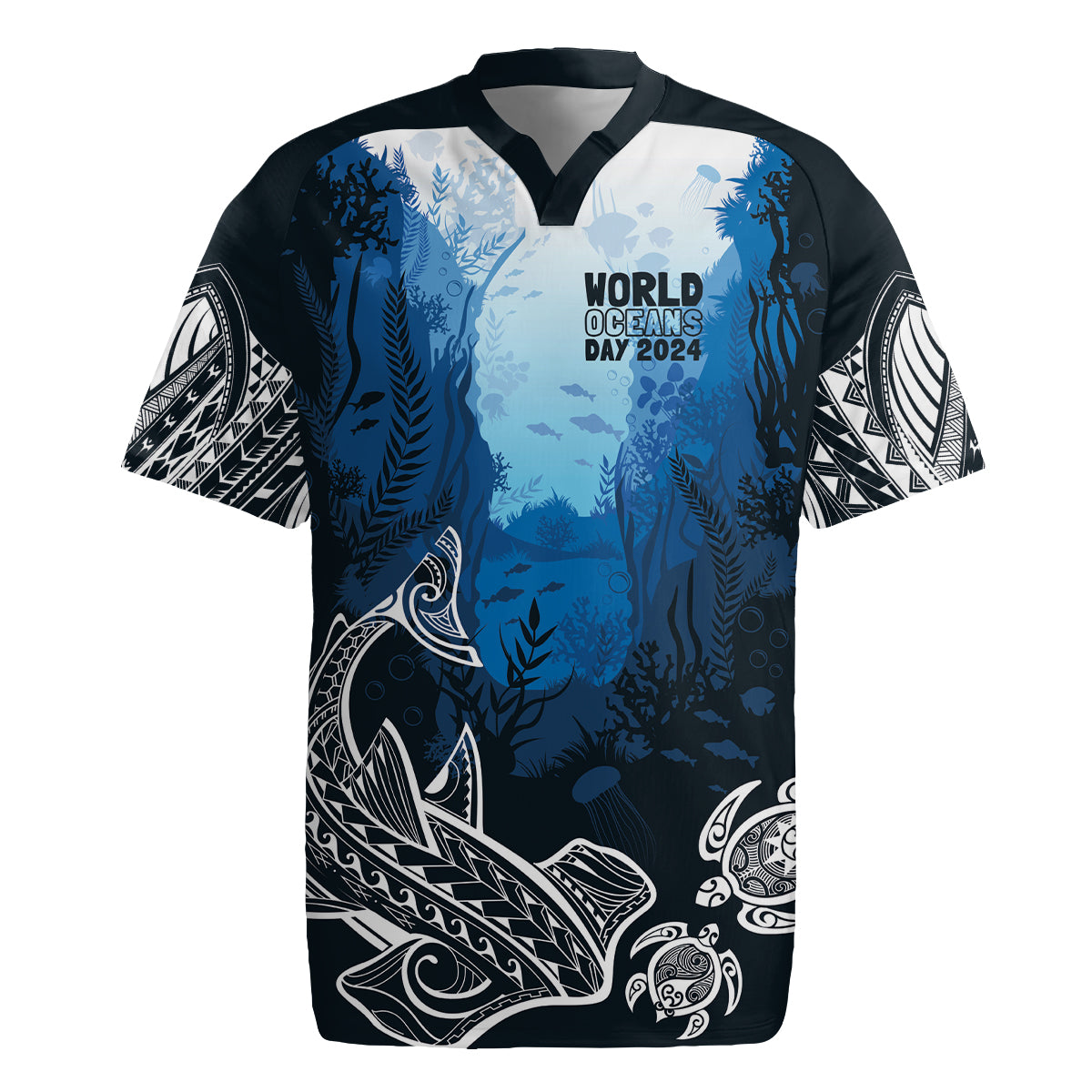World Ocean Day Pasifika Rugby Jersey Awaken New Depths LT7 Blue - Polynesian Pride