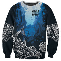 World Ocean Day Pasifika Sweatshirt Awaken New Depths LT7 Unisex Blue - Polynesian Pride