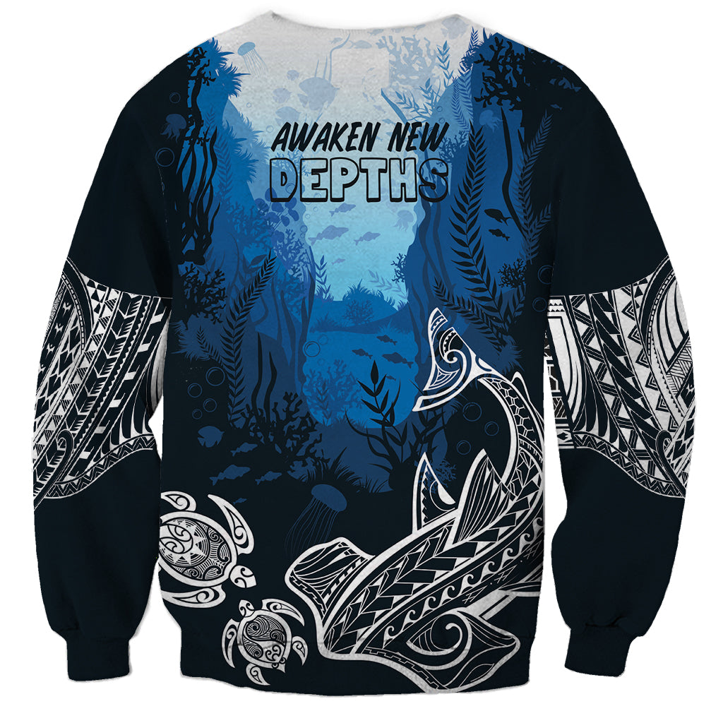 World Ocean Day Pasifika Sweatshirt Awaken New Depths LT7 - Polynesian Pride