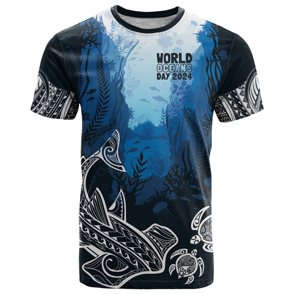 World Ocean Day Pasifika T Shirt Awaken New Depths LT7 Blue - Polynesian Pride