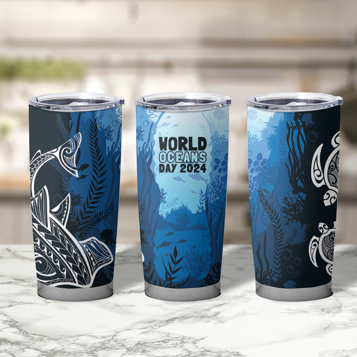 World Ocean Day Pasifika Tumbler Cup Awaken New Depths LT7 - Polynesian Pride