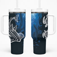 World Ocean Day Pasifika Tumbler With Handle Awaken New Depths LT7 One Size: 40 oz Blue - Polynesian Pride
