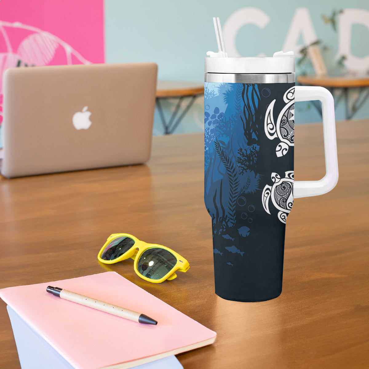 World Ocean Day Pasifika Tumbler With Handle Awaken New Depths LT7 - Polynesian Pride
