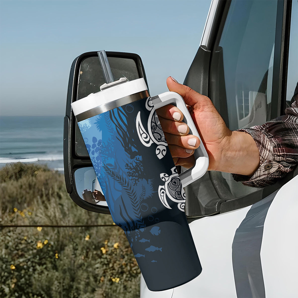 World Ocean Day Pasifika Tumbler With Handle Awaken New Depths LT7 - Polynesian Pride