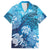 Hawaii World Ocean Day Family Matching Off The Shoulder Long Sleeve Dress and Hawaiian Shirt Kakau Turtles