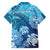 Hawaii World Ocean Day Family Matching Off The Shoulder Long Sleeve Dress and Hawaiian Shirt Kakau Turtles