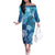 Hawaii World Ocean Day Family Matching Off The Shoulder Long Sleeve Dress and Hawaiian Shirt Kakau Turtles