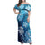 Hawaii World Ocean Day Family Matching Off Shoulder Maxi Dress and Hawaiian Shirt Kakau Turtles