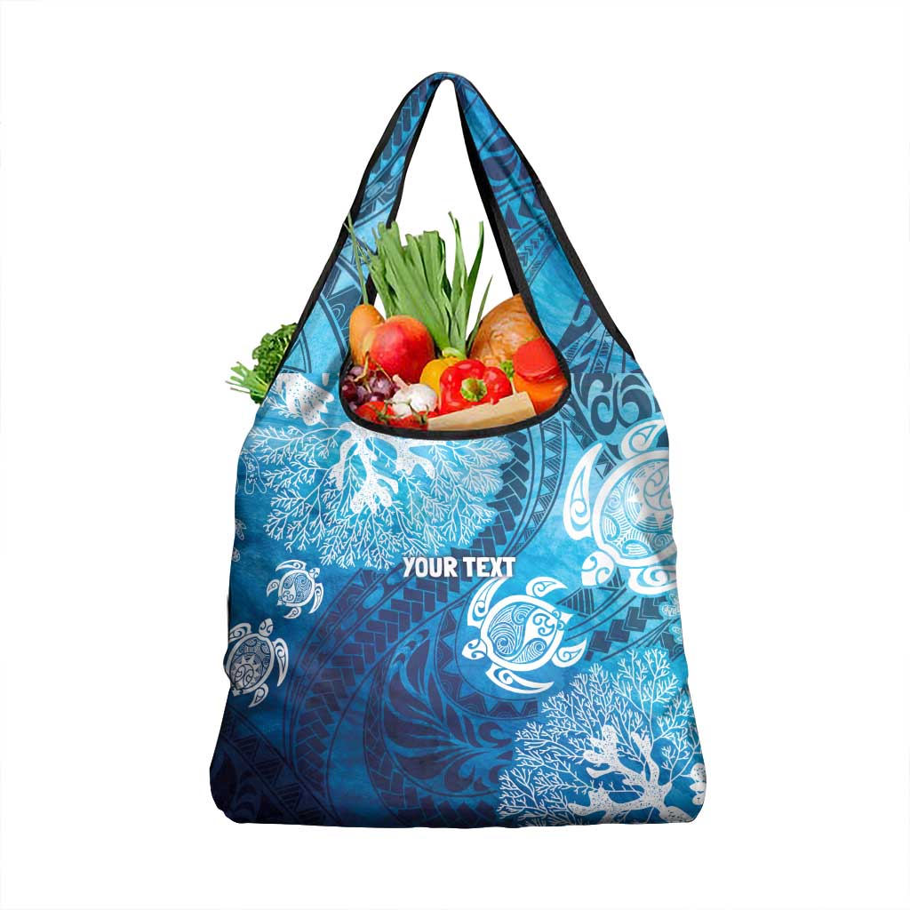 Hawaii World Ocean Day Grocery Bag Kakau Turtles LT7 1-pack One Size Blue - Polynesian Pride