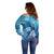 Hawaii World Ocean Day Off Shoulder Sweater Kakau Turtles