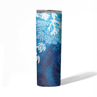 Hawaii World Ocean Day Skinny Tumbler Kakau Turtles LT7 - Polynesian Pride