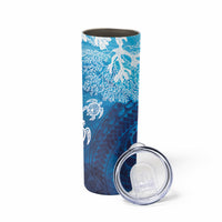 Hawaii World Ocean Day Skinny Tumbler Kakau Turtles LT7 - Polynesian Pride
