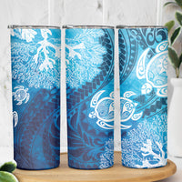 Hawaii World Ocean Day Skinny Tumbler Kakau Turtles LT7 - Polynesian Pride