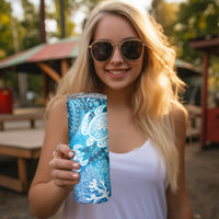 Hawaii World Ocean Day Skinny Tumbler Kakau Turtles LT7 - Polynesian Pride