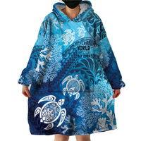 Hawaii World Ocean Day Wearable Blanket Hoodie Kakau Turtles LT7 - Polynesian Pride