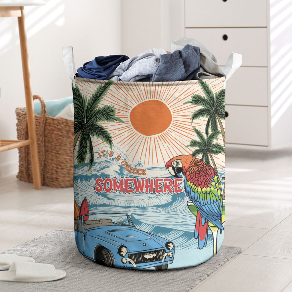 Summer Holiday It's 5 o'clock Somewhere Vintage Hawaii Laundry Basket LT7 Colorful - Polynesian Pride