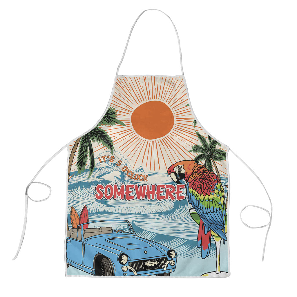 Summer Holiday It's 5 o'clock Somewhere Vintage Hawaii Apron LT7 Colorful - Polynesian Pride