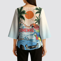Summer Holiday It's 5 o'clock Somewhere Vintage Hawaii Kimono Sleeve Blouse LT7 - Polynesian Pride