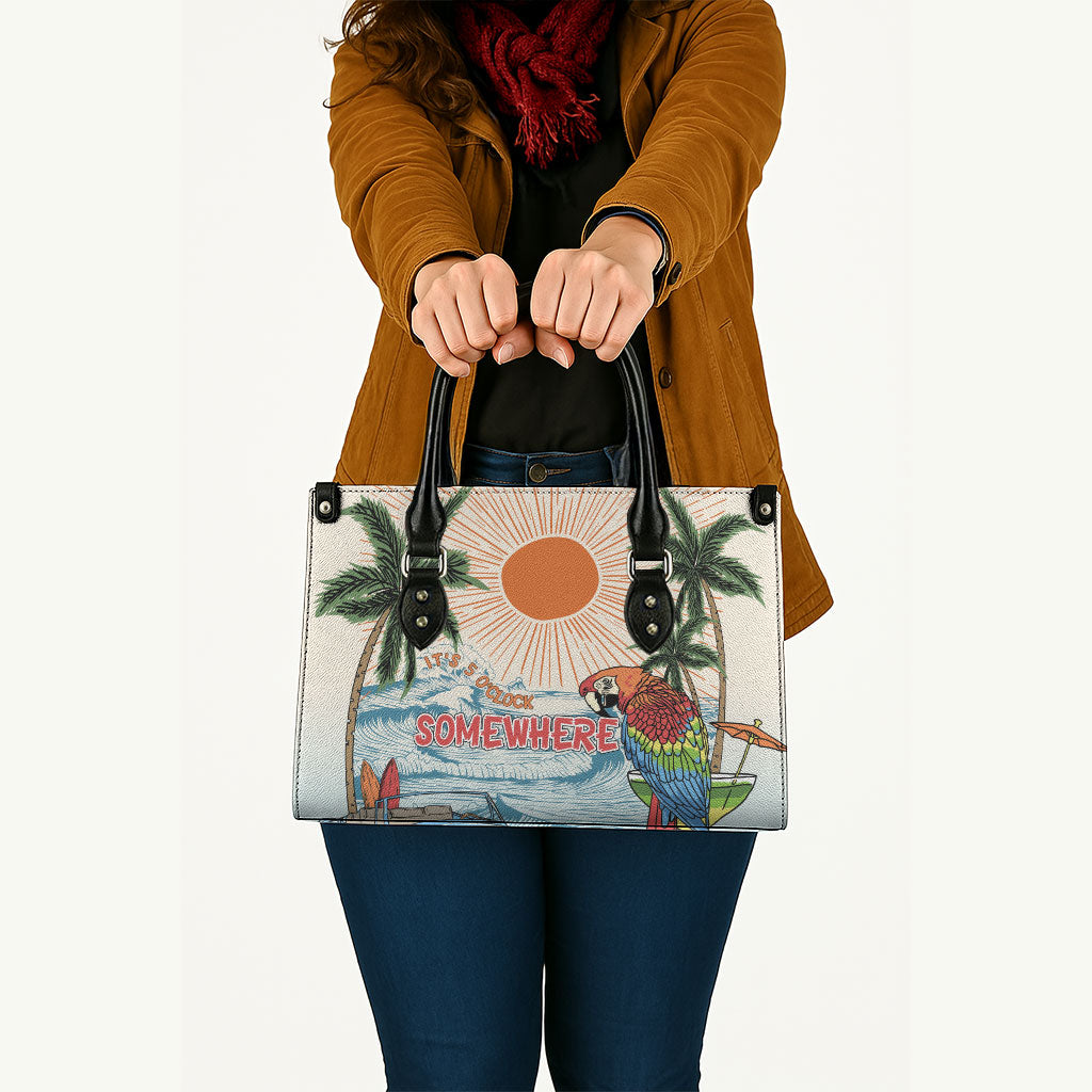 Summer Holiday It's 5 o'clock Somewhere Vintage Hawaii Leather Bag LT7 - Polynesian Pride