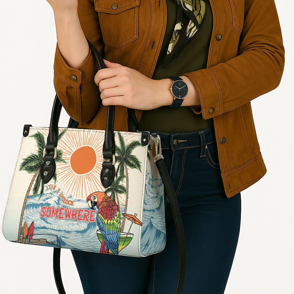 Summer Holiday It's 5 o'clock Somewhere Vintage Hawaii Leather Bag LT7 - Polynesian Pride