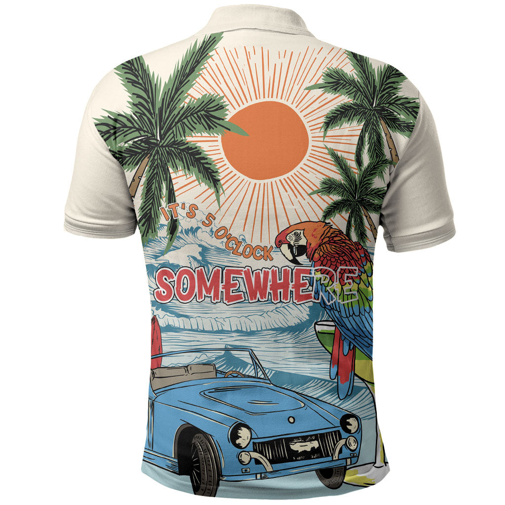 Summer Holiday It's 5 o'clock Somewhere Vintage Hawaii Polo Shirt LT7 - Polynesian Pride