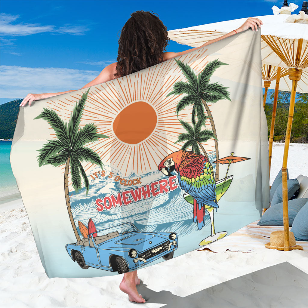 Summer Holiday It's 5 o'clock Somewhere Vintage Hawaii Sarong LT7 One Size 44 x 66 inches Colorful - Polynesian Pride