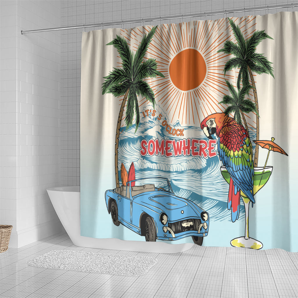 Summer Holiday It's 5 o'clock Somewhere Vintage Hawaii Shower Curtain LT7 - Polynesian Pride