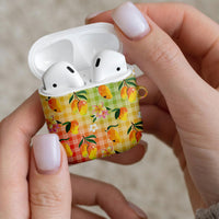 Aloha Hawaii Palaka Print Mango Plumeria AirPods Case Tropical Vibes LT7 - Polynesian Pride