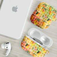 Aloha Hawaii Palaka Print Mango Plumeria AirPods Case Tropical Vibes LT7 - Polynesian Pride