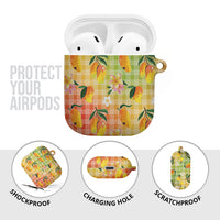 Aloha Hawaii Palaka Print Mango Plumeria AirPods Case Tropical Vibes LT7 - Polynesian Pride