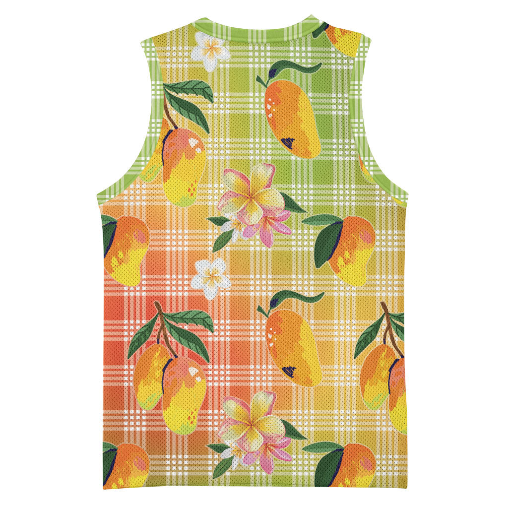 Aloha Hawaii Palaka Print Mango Plumeria Basketball Jersey Tropical Vibes LT7 - Polynesian Pride
