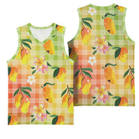 Aloha Hawaii Palaka Print Mango Plumeria Basketball Jersey Tropical Vibes LT7 - Polynesian Pride