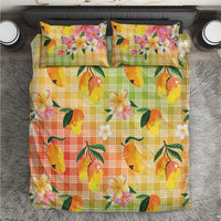 Aloha Hawaii Palaka Print Mango Plumeria Bedding Set Tropical Vibes LT7 Multicolor - Polynesian Pride