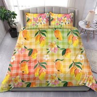 Aloha Hawaii Palaka Print Mango Plumeria Bedding Set Tropical Vibes LT7 - Polynesian Pride