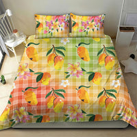 Aloha Hawaii Palaka Print Mango Plumeria Bedding Set Tropical Vibes LT7 - Polynesian Pride