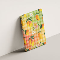 Aloha Hawaii Palaka Print Mango Plumeria Canvas Wall Art Tropical Vibes LT7 - Polynesian Pride