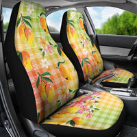 Aloha Hawaii Palaka Print Mango Plumeria Car Seat Cover Tropical Vibes LT7 - Polynesian Pride