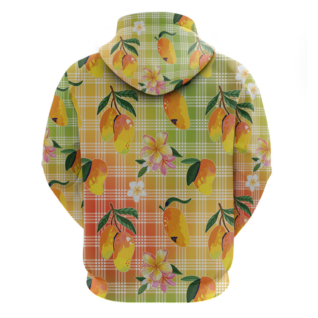Aloha Hawaii Palaka Print Mango Plumeria Hoodie Tropical Vibes LT7 - Polynesian Pride
