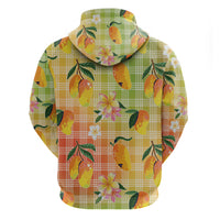 Aloha Hawaii Palaka Print Mango Plumeria Hoodie Tropical Vibes LT7 - Polynesian Pride