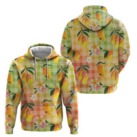 Aloha Hawaii Palaka Print Mango Plumeria Hoodie Tropical Vibes LT7 - Polynesian Pride