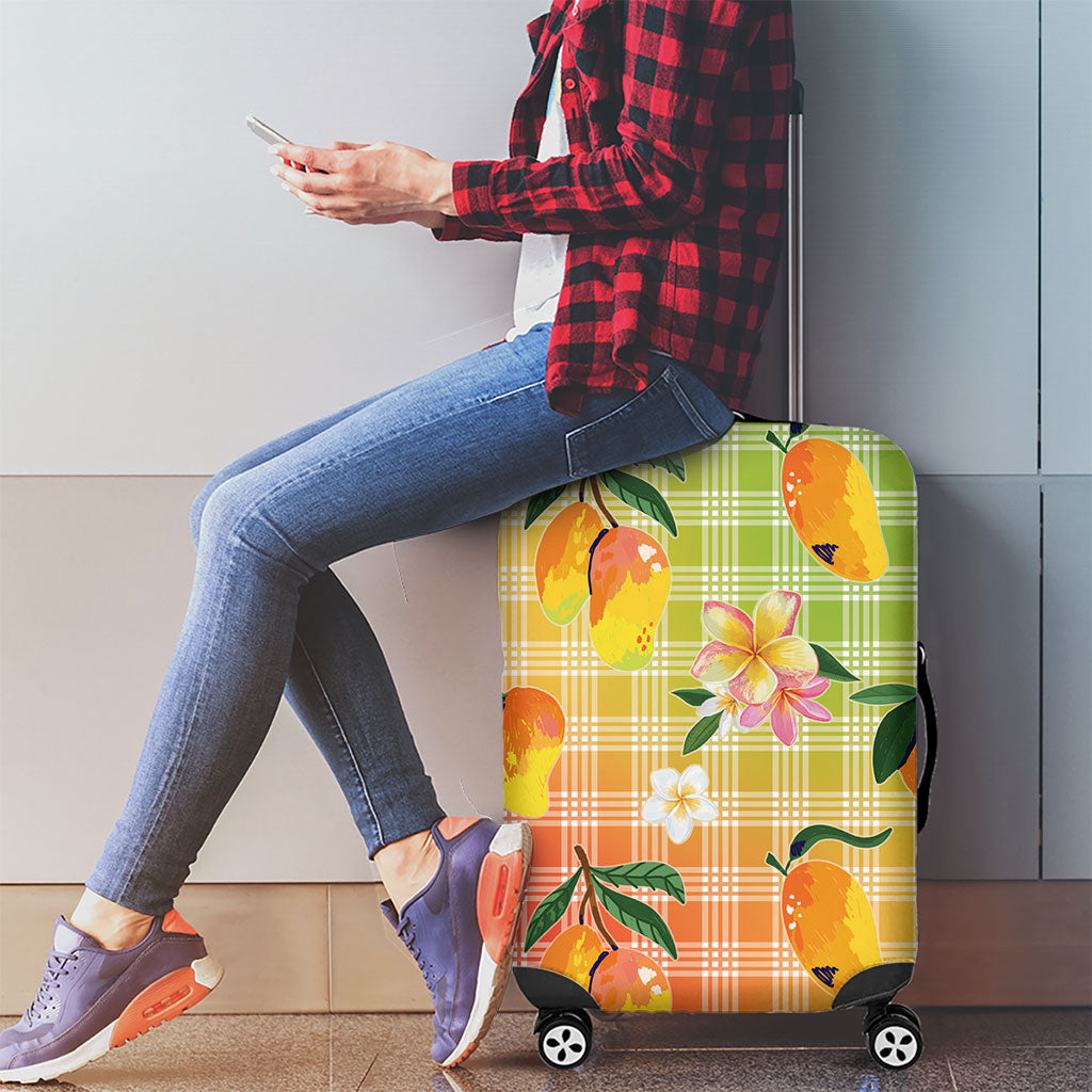Aloha Hawaii Palaka Print Mango Plumeria Luggage Cover Tropical Vibes LT7 - Polynesian Pride