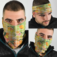 Aloha Hawaii Palaka Print Mango Plumeria Neck Gaiter Tropical Vibes LT7 - Polynesian Pride