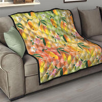 Aloha Hawaii Palaka Print Mango Plumeria Quilt Tropical Vibes LT7 - Polynesian Pride