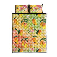 Aloha Hawaii Palaka Print Mango Plumeria Quilt Bed Set Tropical Vibes LT7 - Polynesian Pride