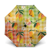 Aloha Hawaii Palaka Print Mango Plumeria Umbrella Tropical Vibes LT7 One Size Folded 11.42 inch Opened Diameter 37.4 inch Multicolor - Polynesian Pride
