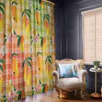 Aloha Hawaii Palaka Print Mango Plumeria Window Curtain Tropical Vibes LT7 - Polynesian Pride
