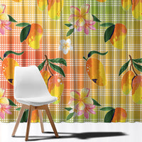 Aloha Hawaii Palaka Print Mango Plumeria Window Curtain Tropical Vibes LT7 - Polynesian Pride