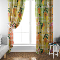 Aloha Hawaii Palaka Print Mango Plumeria Window Curtain Tropical Vibes LT7 - Polynesian Pride